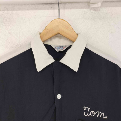 the 300 ザ スリーハンドレッド 60S レーヨン 半袖 ボウリングシャツ フロッキープリント メンズ import:M