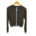 ザラ ZARA コントラストニットカーディガン レディース import:M