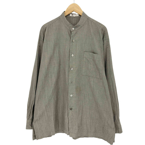 アイムプロダクトイッセイミヤケ im product ISSEY MIYAKE スタンドカラー シェルボタン コットン 長袖シャツ メンズ JPN:L
