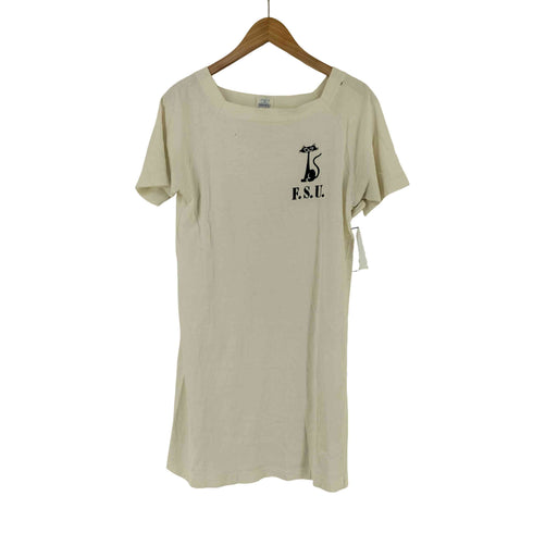 アーテックス ARTEX 70s 猫 染み込みプリント Tシャツ ワンピース レディース L