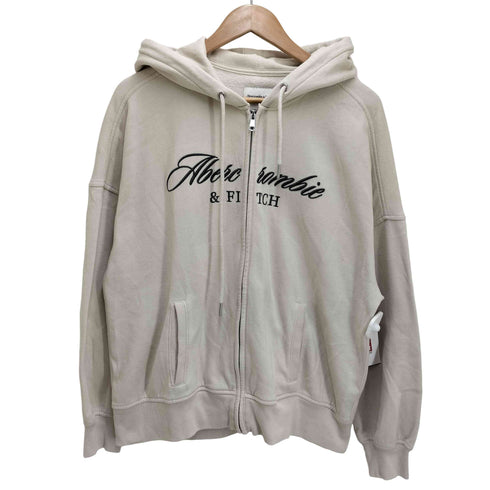 アバクロンビーアンドフィッチ Abercrombie & Fitch 刺繍 ロゴ ジップアップ パーカー メンズ S