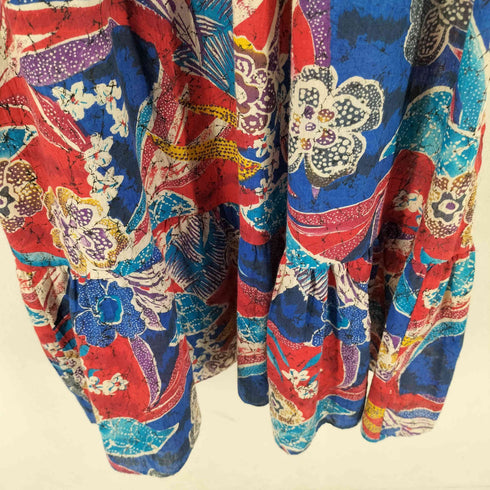 California Dynasty 80s USA製 花柄 コットンポリ ワンピース レディース M