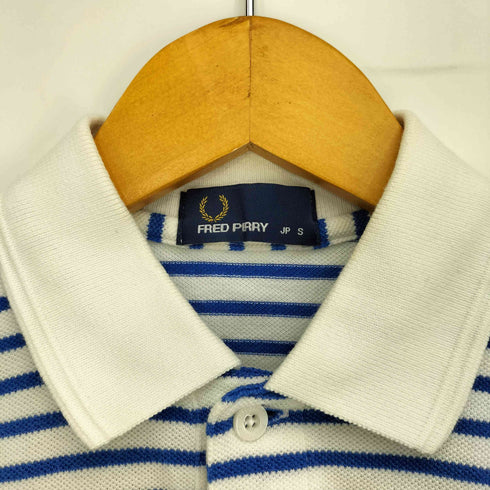 フレッドペリー FRED PERRY ロゴ刺繍 鹿の子 ボーダー 半袖ポロシャツ レディース JPN:S
