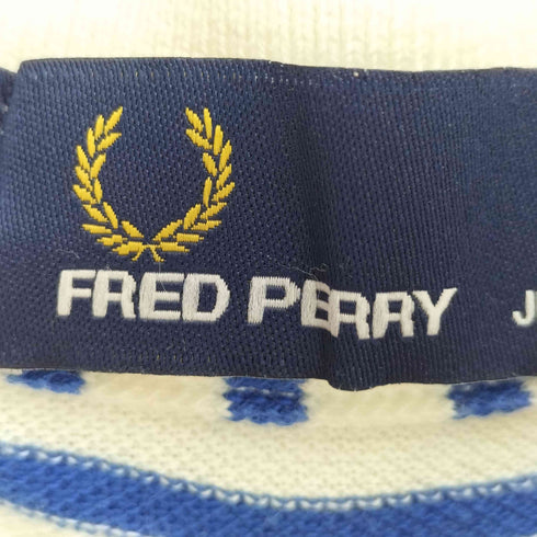 フレッドペリー FRED PERRY ロゴ刺繍 鹿の子 ボーダー 半袖ポロシャツ レディース JPN:S