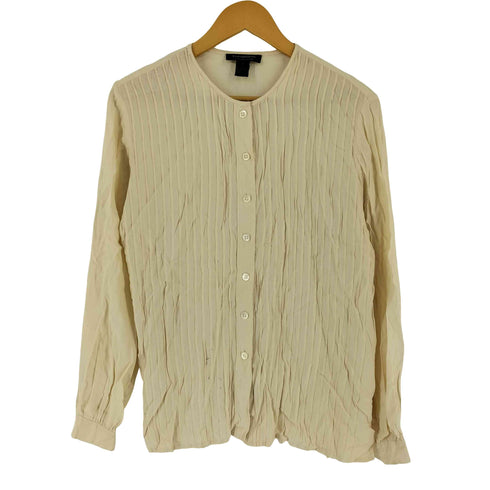 リズクレイボーン LIZ Claiborne シルク100 バンドカラー シャツ レディース 8