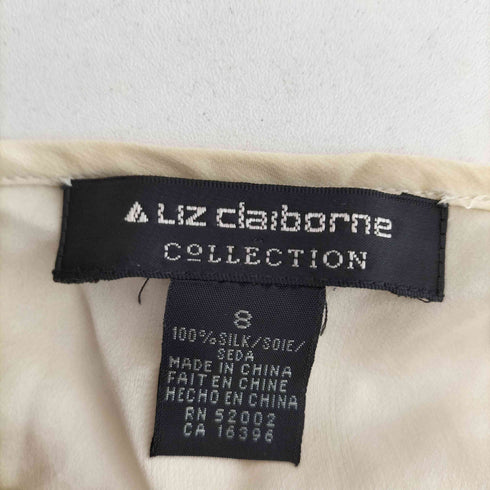 リズクレイボーン LIZ Claiborne シルク100 バンドカラー シャツ レディース 8