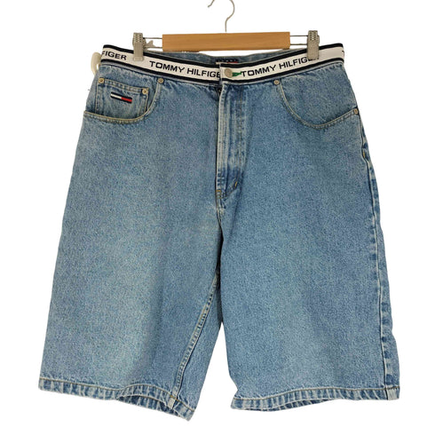 トミージーンズ tommy jeans ロゴテープデザイン ハーフデニムパンツ メンズ UK:34-35