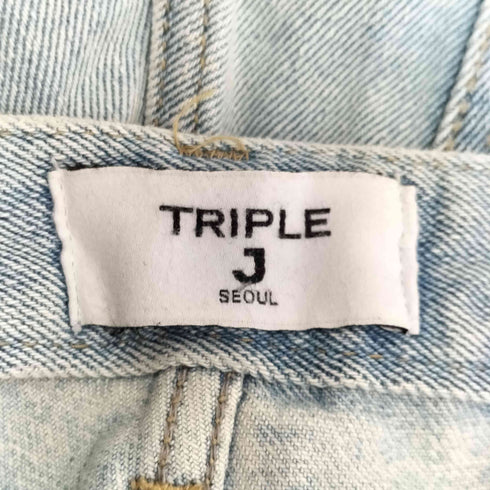 TRIPLE ダメージ加工 デニムパンツ レディース