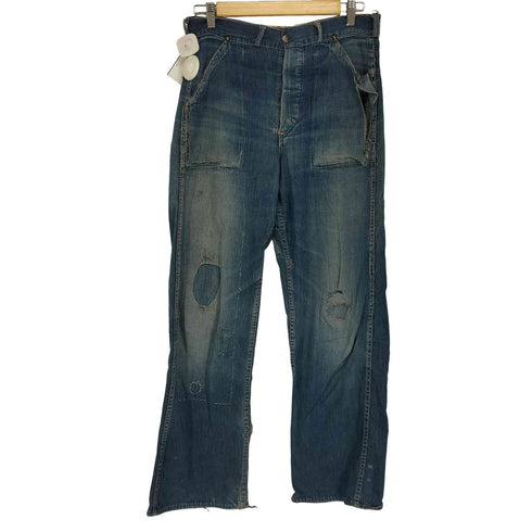 推定40s 平打ちドーナツボタン ストレートデニム パンツ メンズ