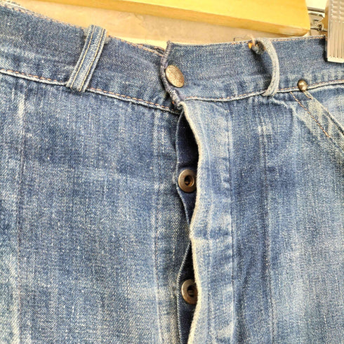 推定40s 平打ちドーナツボタン ストレートデニム パンツ メンズ