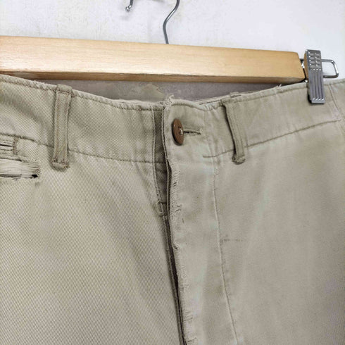 コットンツイル 尿素ボタン ストレート チノパンツ メンズ