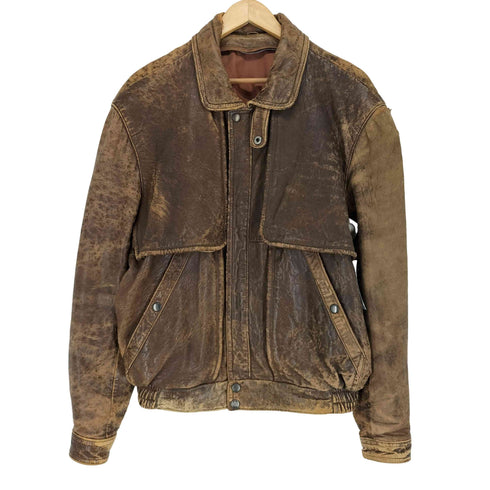 Sheep leather jacket ロングスリーブ LUCAS刻印ボタン シープレザージャケット メンズ