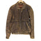 Sheep leather jacket ロングスリーブ LUCAS刻印ボタン シープレザージャケット メンズ