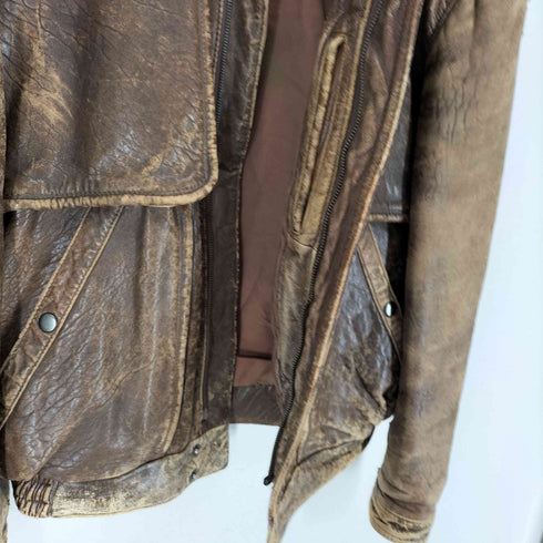 Sheep leather jacket ロングスリーブ LUCAS刻印ボタン シープレザージャケット メンズ