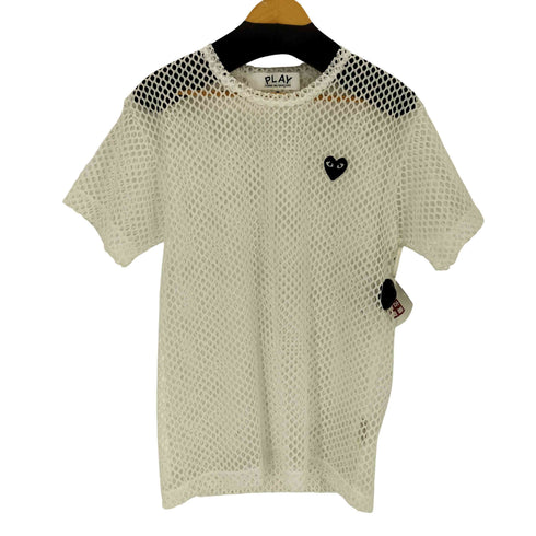 プレイコムデギャルソン PLAY COMME des GARCONS 25SS BLACKエンブレムメッシュTシャツ メンズ M