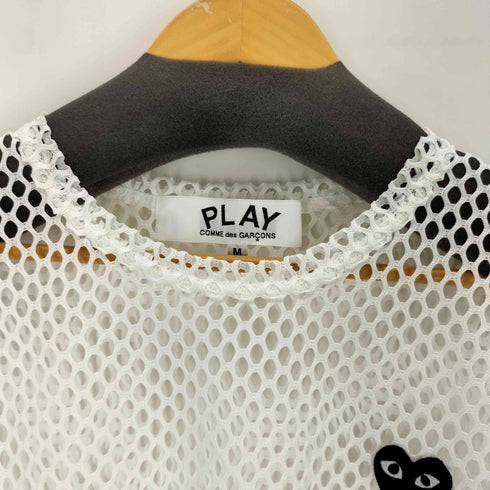 プレイコムデギャルソン PLAY COMME des GARCONS 25SS BLACKエンブレムメッシュTシャツ メンズ M