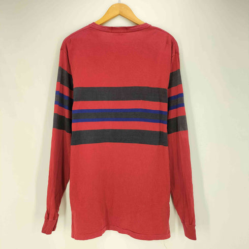 ポロバイラルフローレン Polo by RALPH LAUREN 90s USA製 裾ポニー クルーネック ボーダー L/S Tシャツ メンズ import:L