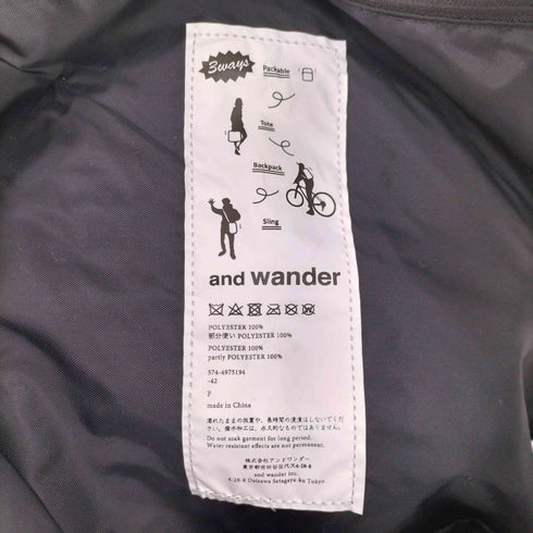 アンドワンダー and wander ECOPAK 30L 3WAY TOTE BAG メンズ