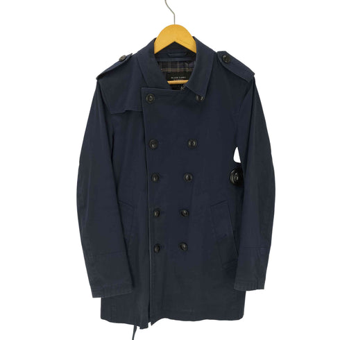 バーバリーブラックレーベル BURBERRY BLACK LABEL 裏地ノバチェック エポレット ガンフラップ付き ダブル バルマカーン ステンカラー コート メンズ import:M