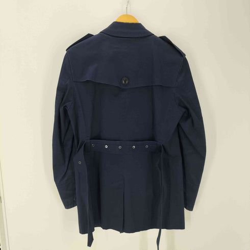 バーバリーブラックレーベル BURBERRY BLACK LABEL 裏地ノバチェック エポレット ガンフラップ付き ダブル バルマカーン ステンカラー コート メンズ import:M