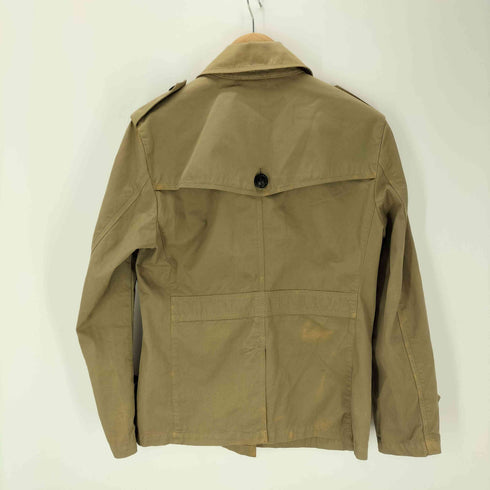 バーバリーブラックレーベル BURBERRY BLACK LABEL 裏地ノバチェック エポレット ガンフラップ付き ダブル バルマカーン ステンカラー コート メンズ import:M