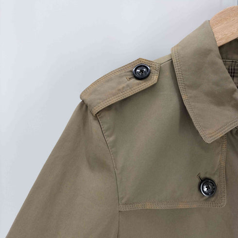 バーバリーブラックレーベル BURBERRY BLACK LABEL 裏地ノバチェック エポレット ガンフラップ付き ダブル バルマカーン ステンカラー コート メンズ import:M
