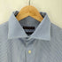 HUDON 90-00S OLD 80S TWO PLY L/S ストライプ ワイドカラー ボブリン ドレス シャツ メンズ 34