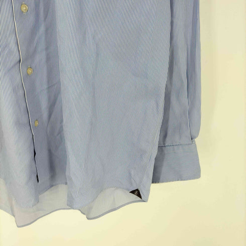 HUDON 90-00S OLD 80S TWO PLY L/S ストライプ ワイドカラー ボブリン ドレス シャツ メンズ 34