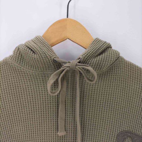 ステューシー Stussy AUTHENTIC 90-00S 黒タグ OLD Sロゴ ワッフル サーマル フーディー パーカー メンズ import:L