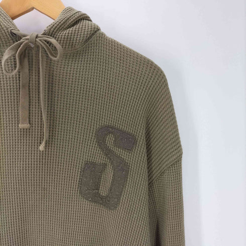 ステューシー Stussy AUTHENTIC 90-00S 黒タグ OLD Sロゴ ワッフル サーマル フーディー パーカー メンズ import:L
