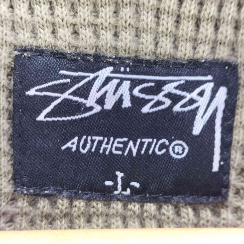 ステューシー Stussy AUTHENTIC 90-00S 黒タグ OLD Sロゴ ワッフル サーマル フーディー パーカー メンズ import:L