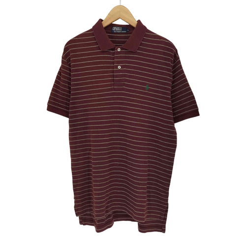ポロバイラルフローレン Polo by RALPH LAUREN ポニー刺繍 コットンボーダーポロシャツ メンズ import:L