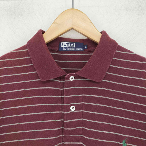 ポロバイラルフローレン Polo by RALPH LAUREN ポニー刺繍 コットンボーダーポロシャツ メンズ import:L