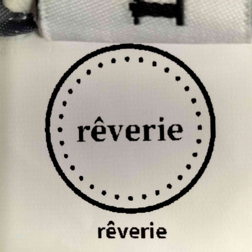 reverie フリンジトリム メタルボタン デニムツイード ノーカラージャケット レディース