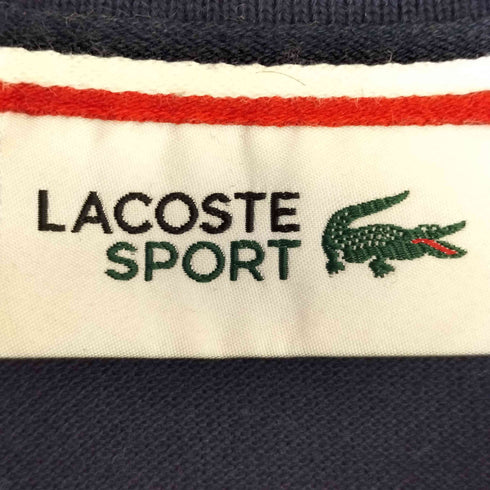 ラコステスポーツ LACOSTE SPORT ロゴワッペン刺繍 鹿の子 サイドテープ ハーフジップ S/S ポロシャツ メンズ import:XS