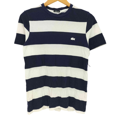 ラコステ LACOSTE EXCLUSIVE EDITION ロゴワッペン刺繍 ボーダー 鹿の子 クルーネック S/S Tシャツ レディース 3