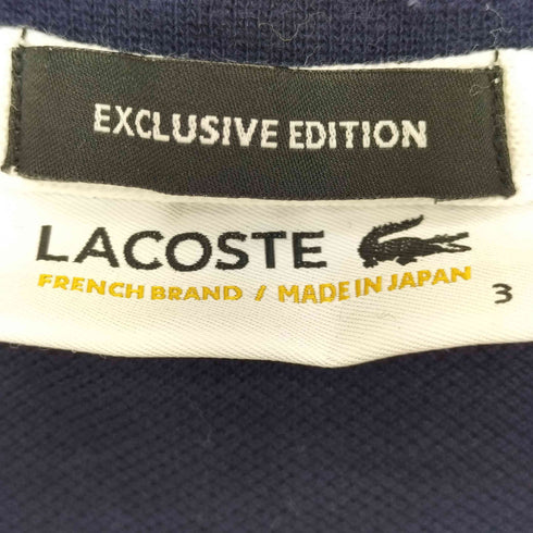 ラコステ LACOSTE EXCLUSIVE EDITION ロゴワッペン刺繍 ボーダー 鹿の子 クルーネック S/S Tシャツ レディース 3