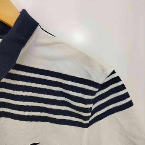 ラコステ LACOSTE SLIM FIT ロゴワッペン刺繍 ボーダー 鹿の子 S/S ポロシャツ メンズ import:S