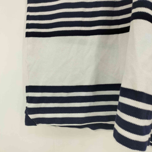 ラコステ LACOSTE SLIM FIT ロゴワッペン刺繍 ボーダー 鹿の子 S/S ポロシャツ メンズ import:S