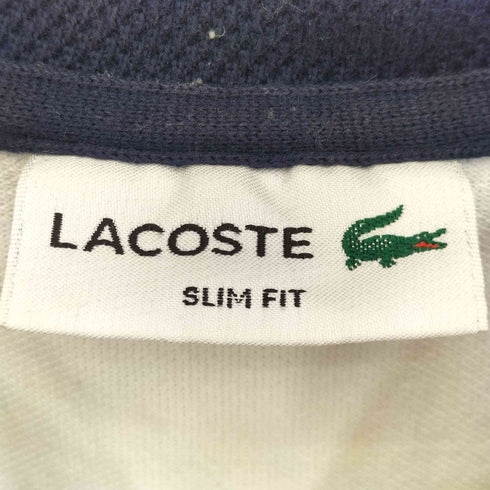 ラコステ LACOSTE SLIM FIT ロゴワッペン刺繍 ボーダー 鹿の子 S/S ポロシャツ メンズ import:S