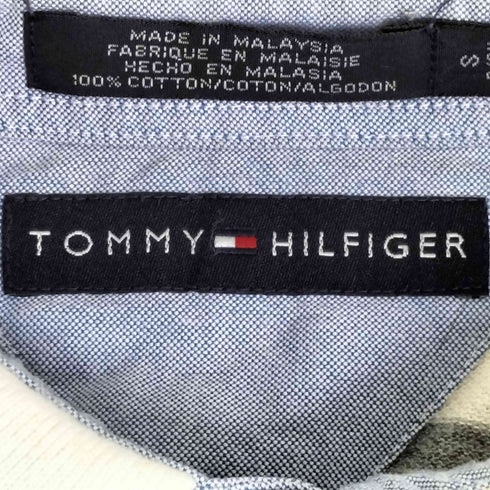 トミーヒルフィガー TOMMY HILFIGER 90-00S エンブレムロゴ刺繍 鹿の子 ボーダー L/S ポロシャツ メンズ import:S