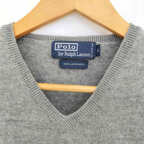 ポロバイラルフローレン Polo by RALPH LAUREN 90s~00s ポニー刺繍 ウール Vネック ニットベスト メンズ import:S