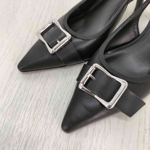 チャールズアンドキース CHARLES&KEITH バックル ポインテッドトゥスリングバックパンプス レディース JPN:23