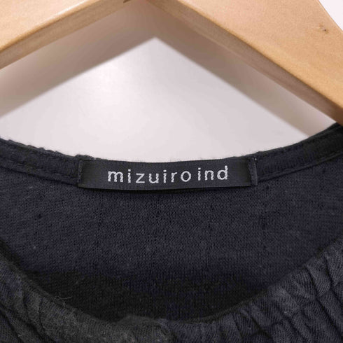 ミズイロインド mizuiro ind ジャガード ワッシャー加工 クルーネック カーディガン レディース