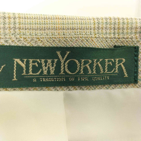ニューヨーカー NEWYORKER グレンチェック ウール パワーショルダー 4B テーラードジャケット レディース 9AR