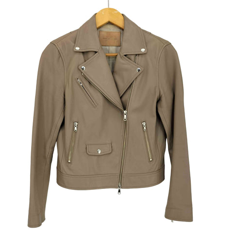 ユナイテッドアローズグリーンレーベルリラクシング UNITED ARROWS green label relaxing FM SHEEPレザー ライダースジャケット レディース JPN:38