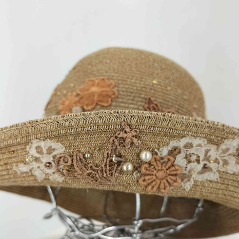 ANASTASIA 刺繍デザイン ストローハット レディース