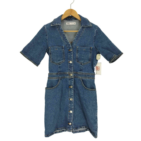 ザラ ZARA デニム ミニ ワンピース レディース import:L