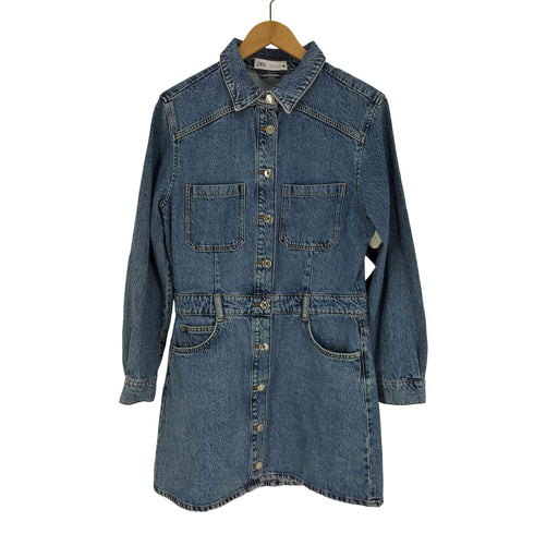 ザラ ZARA デニム ミニ ワンピース レディース import:M