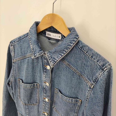 ザラ ZARA デニム ミニ ワンピース レディース import:M